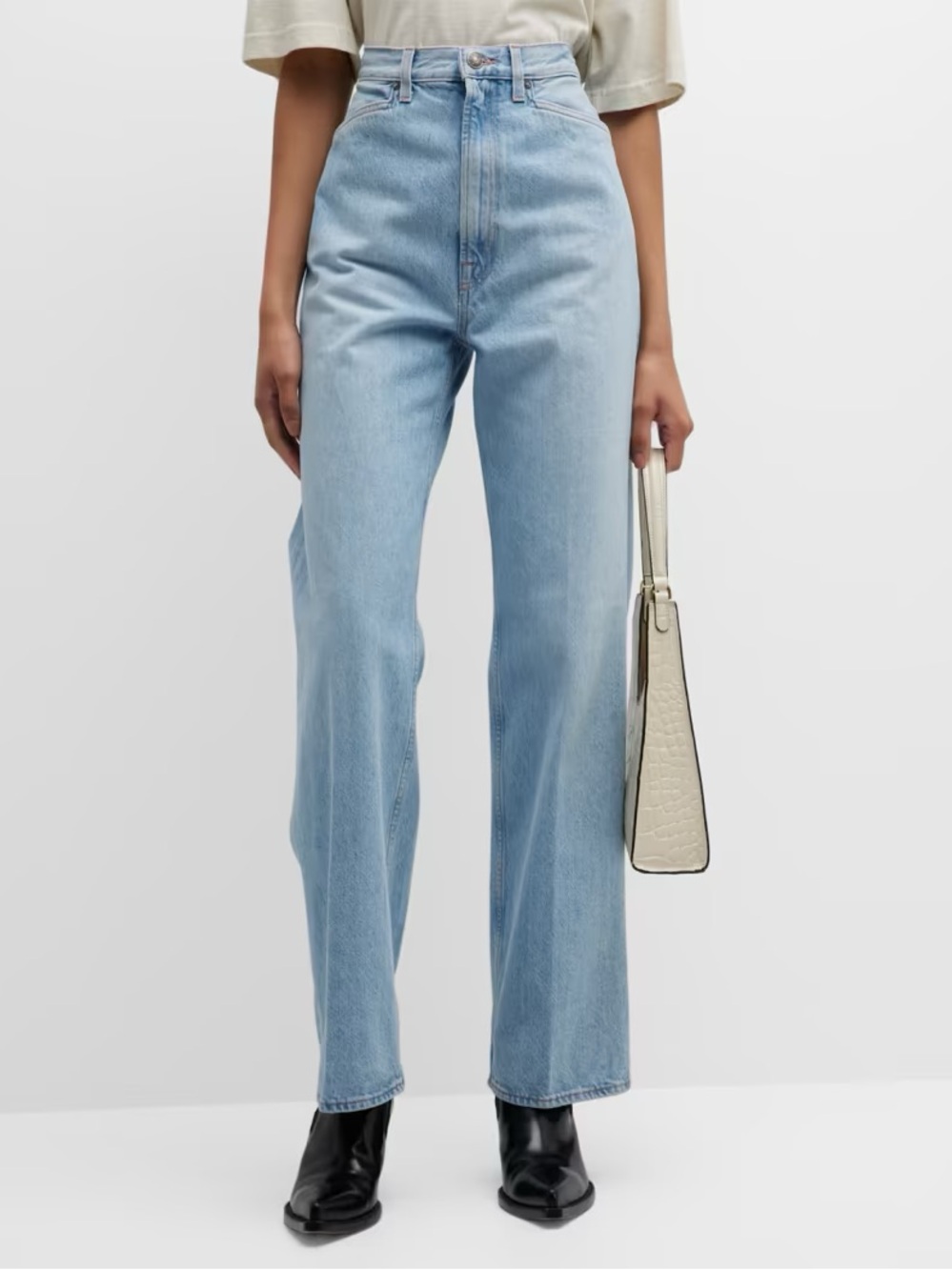 Made In Tomboy Jey High Rise Straight Leg Jeans Women's 25 Blue Made In Italy